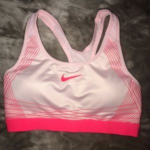 Pink Nike sports bra